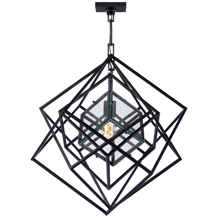 Picture of Cubist Small Chandelier in Aged Iron