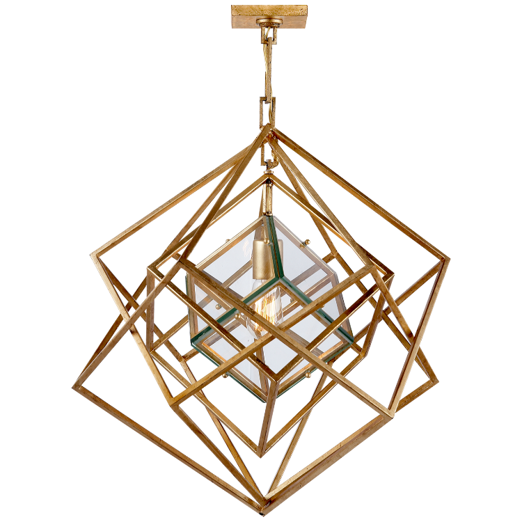 Picture of Cubist Small Chandelier in Gild