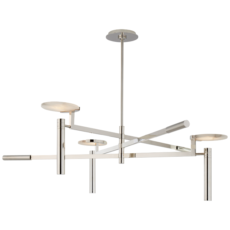 Picture of Melange Large Floating Disc Chandelier in Polished Nickel with Alabaster