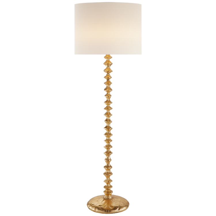 Picture of Lilian Floor Lamp in Gild with Linen Shade