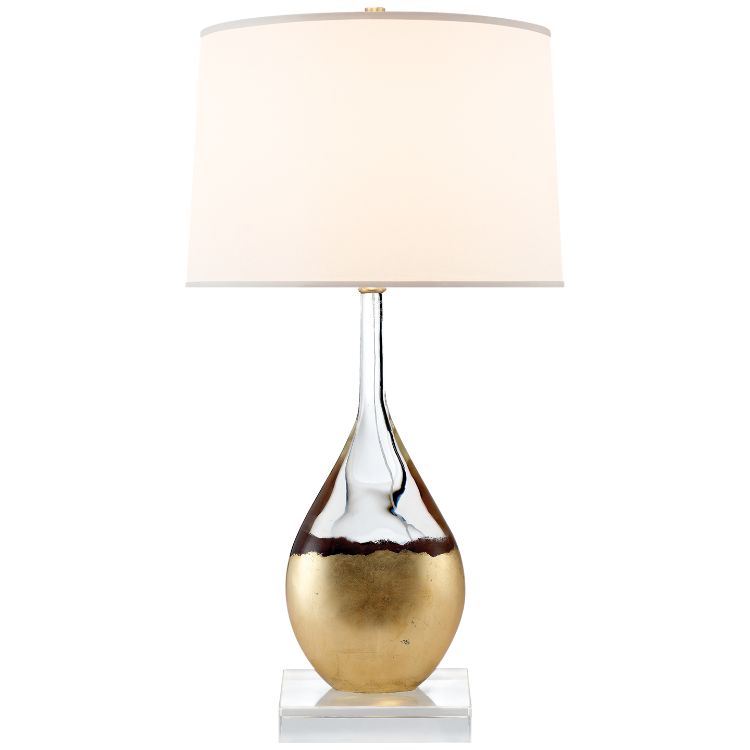Picture of Juliette Table Lamp in Clear Glass with Silk Shade