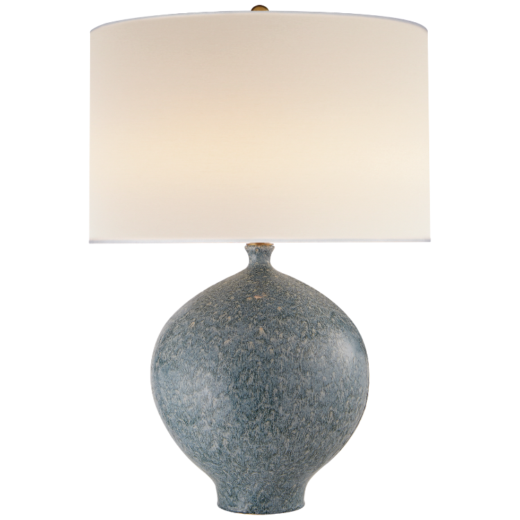 Picture of Gaios Table Lamp in Blue Lagoon with Linen Shade