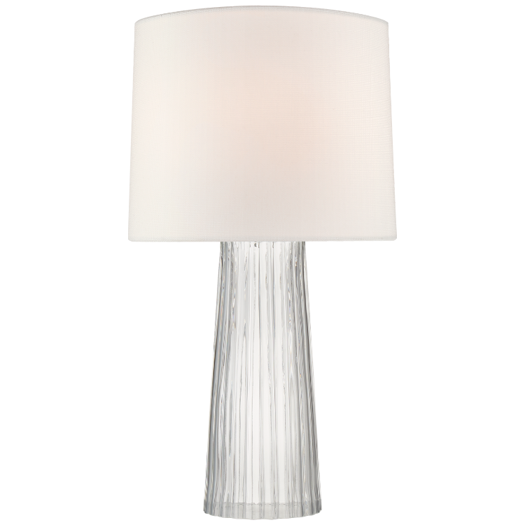 Picture of Danube Medium Table Lamp in Clear Glass with Linen Shade
