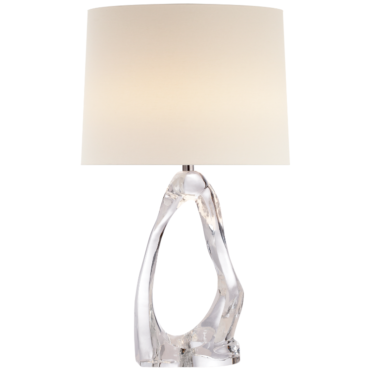 Picture of Cannes Table Lamp in Clear Glass with Linen Shade