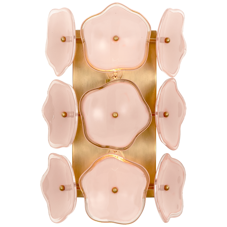 Picture of Leighton Small Sconce in Soft Brass with Blush Tinted Glass