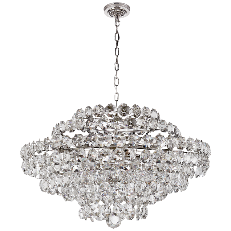 Picture of Sanger Large Ceiling Light in Polished Nickel with Clear Glass
