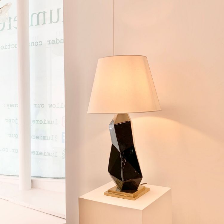 Picture of Bayliss Table Lamp in Black with Linen Shade