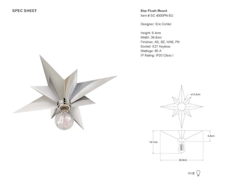 Picture of Star Flush Mount in Polished Nickel