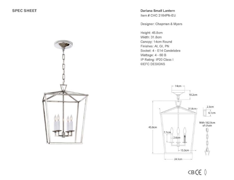 Picture of Darlana Small Lantern in Polished Nickel