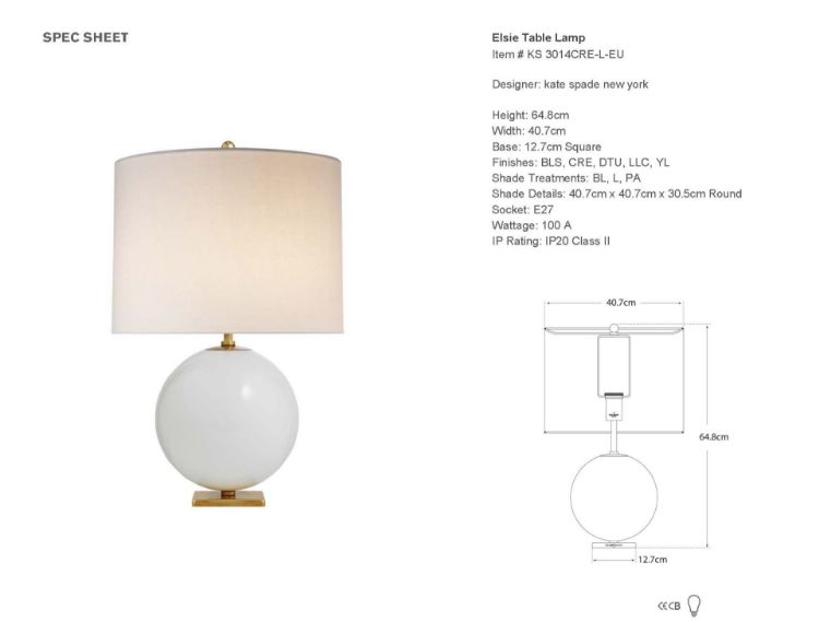 Picture of Elsie Table Lamp in Cream Painted Glass with Cream Linen Shade