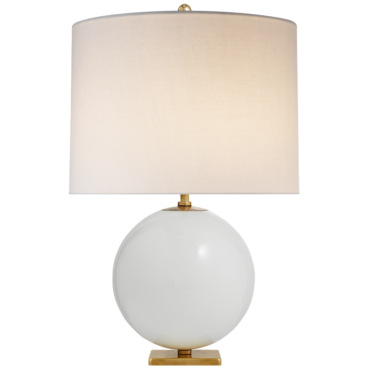 Picture of Elsie Table Lamp in Cream Painted Glass with Cream Linen Shade