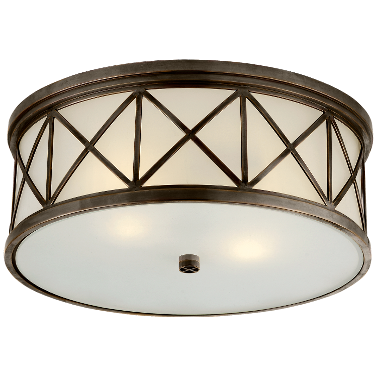 Picture of Montpelier Large Flush Mount in Bronze with Frosted Glass