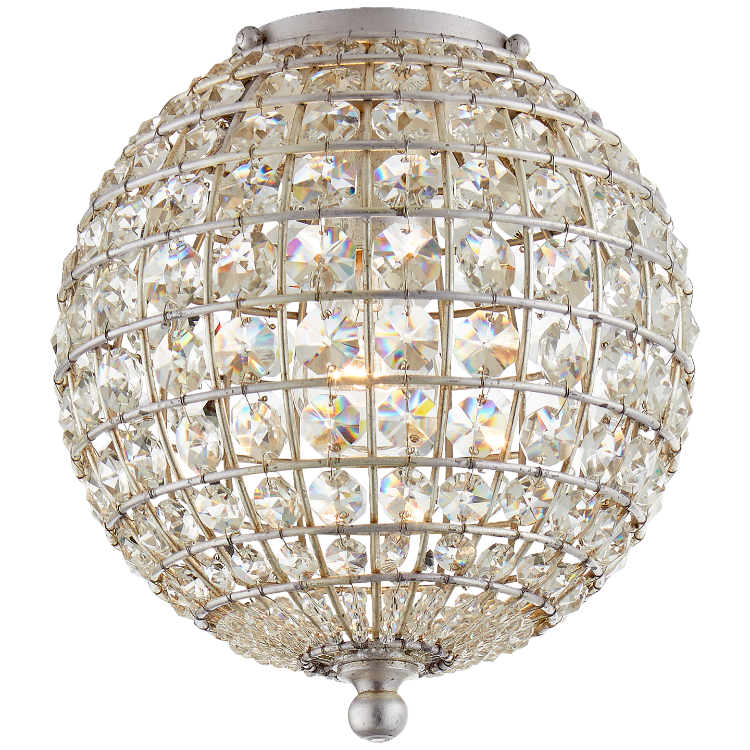 Picture of Renwick Small Flush Mounts in Burnished Silver Leaf with Crystal