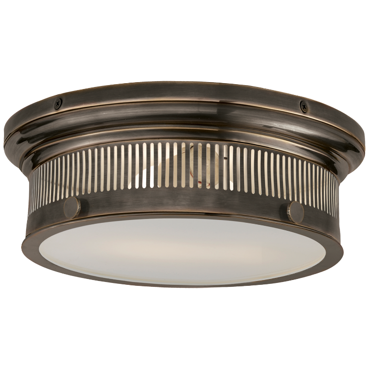 Picture of Alderly Small Flush Mount in Bronze with White Glass