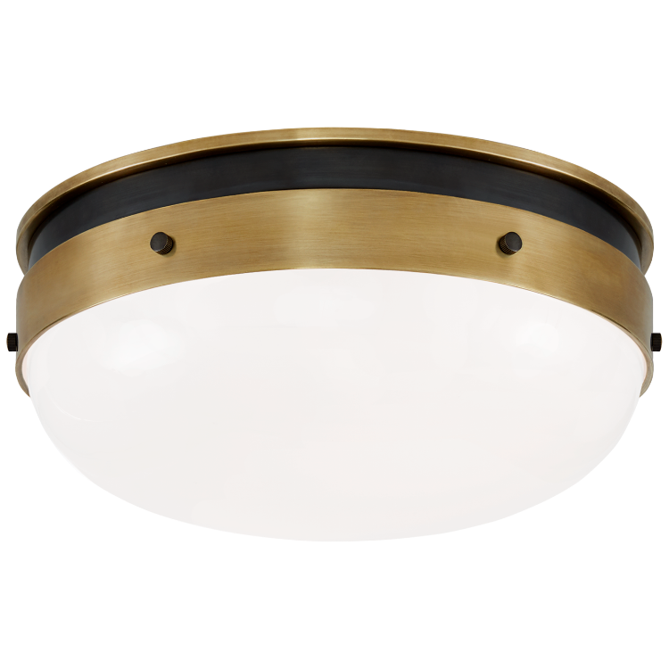 Hicks Small Flush Mount in Bronze and HandRubbed Antique Brass with