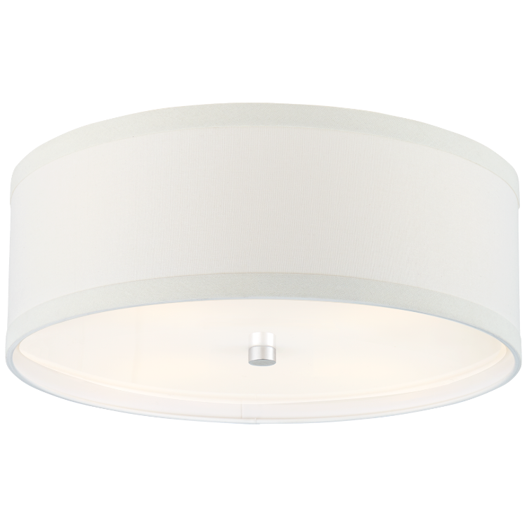 Picture of Walker Medium Flush Mount in Burnished Silver Leaf with Cream Linen Shade
