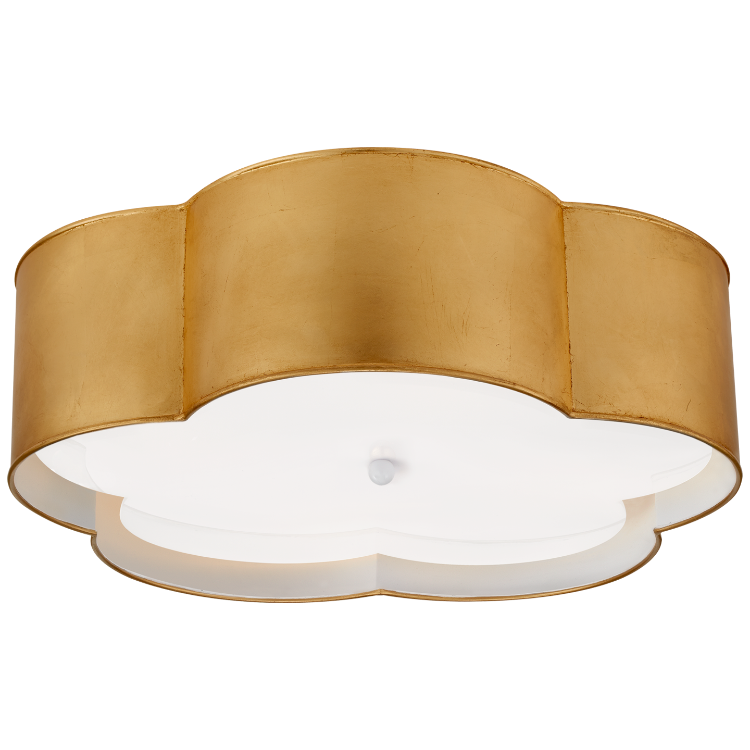 Picture of Bryce Large Flower Flush Mount in Gild and White with Frosted Acrylic