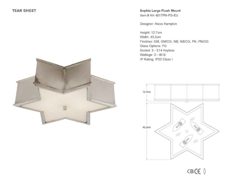 Picture of Sophia Large Flush Mounts in Polished Nickel with Frosted Glass