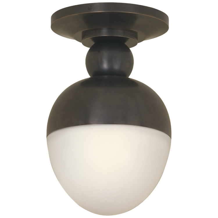 Picture of Clark Flush Mount in Bronze with White Glass