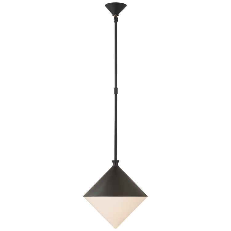 Picture of Sarnen Small Pendant in Matte Black with White Glass 