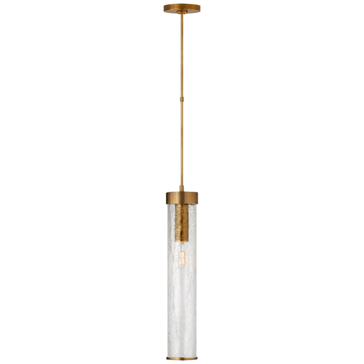 Picture of Liaison Long Pendant in Antique-Burnished Brass with Crackle Glass