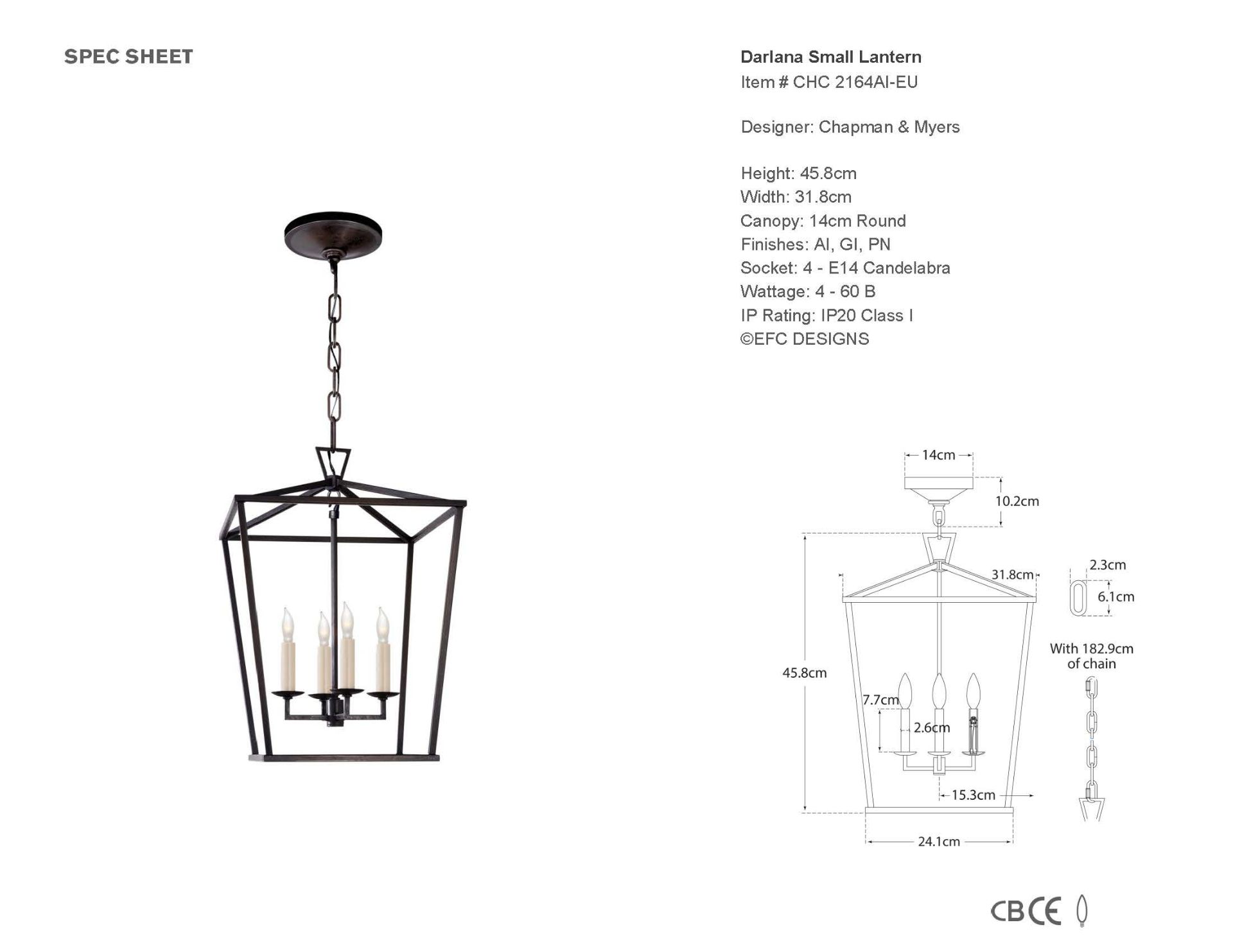 Darlana Small Hexagonal Lantern main image 1