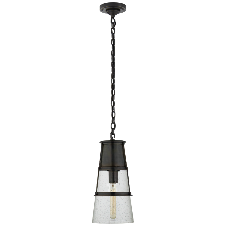 Picture of Robinson Medium Pendant in Bronze with Seeded Glass