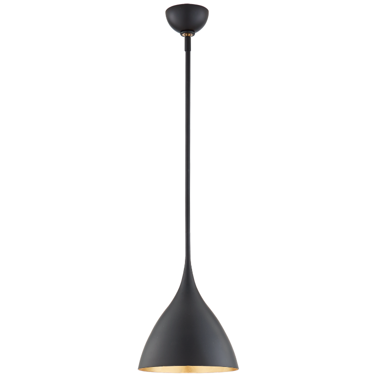 Picture of Agnes Small Pendant in Matte Black with Gild Interior