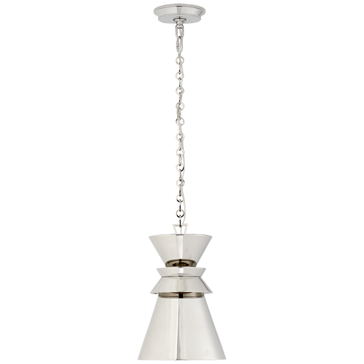 Picture of Alborg Small Stacked Pendant in Polished Nickel with Polished Nickel Shade