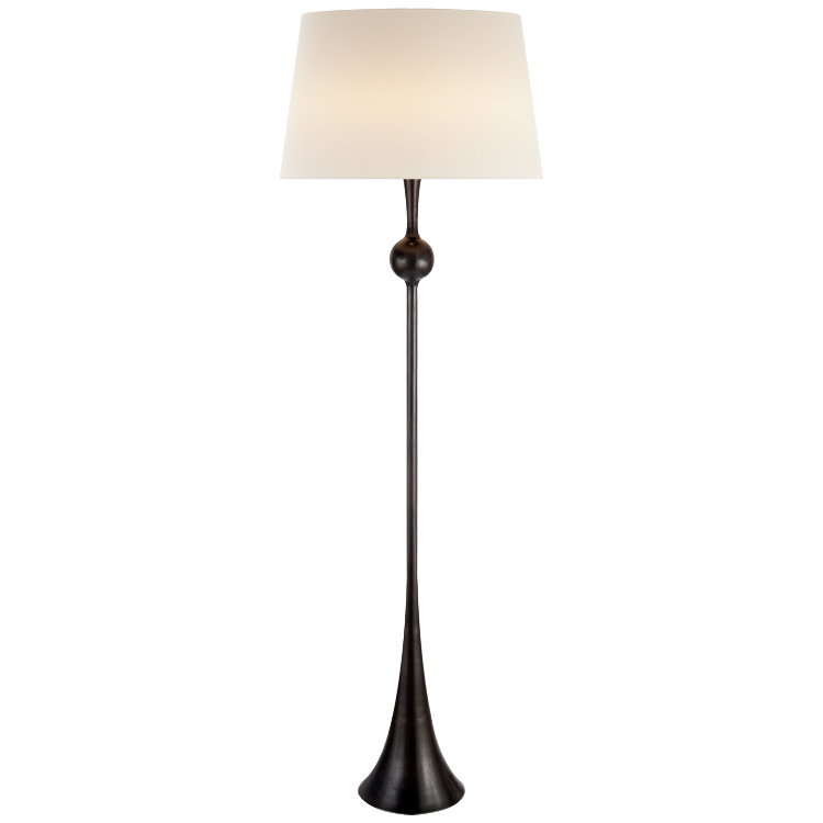 Picture of Dover Floor Lamp in Aged Iron with Linen Shade