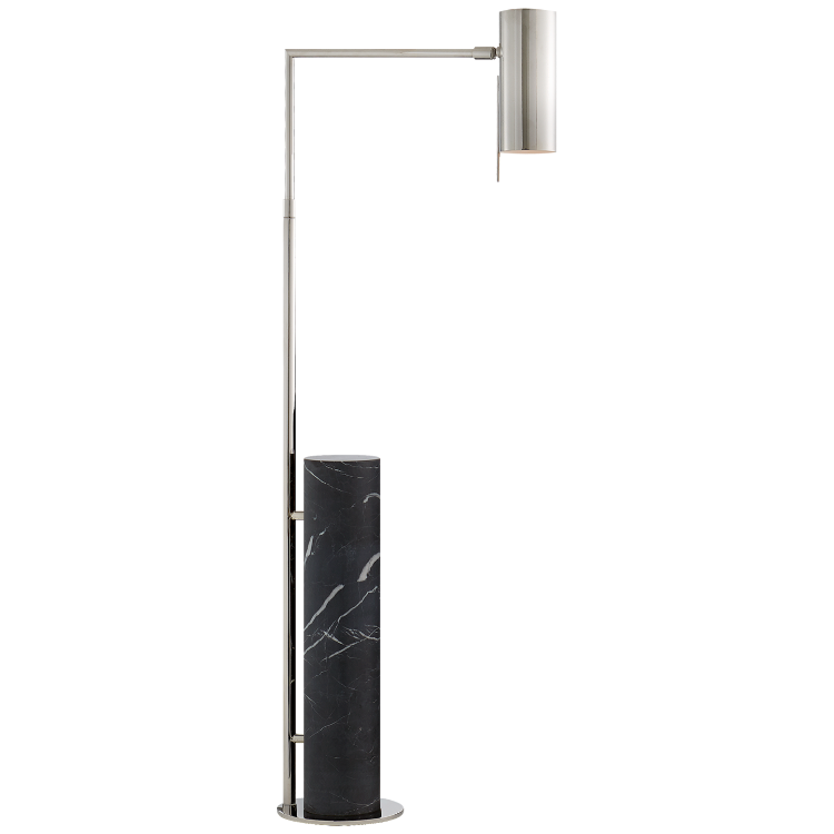 Picture of Alma Floor Lamp in Polished Nickel and Black Marble