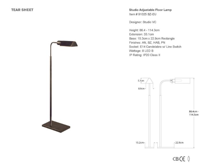 Picture of Studio Adjustable Light Floor Lamp in Bronze