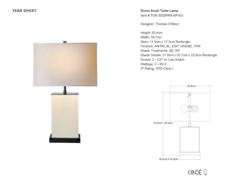 Picture of Small Dixon Table Lamp in Parchment Leather with Natural Paper Shade