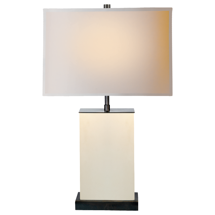 Small Dixon Table Lamp in Parchment Leather with Natural Paper