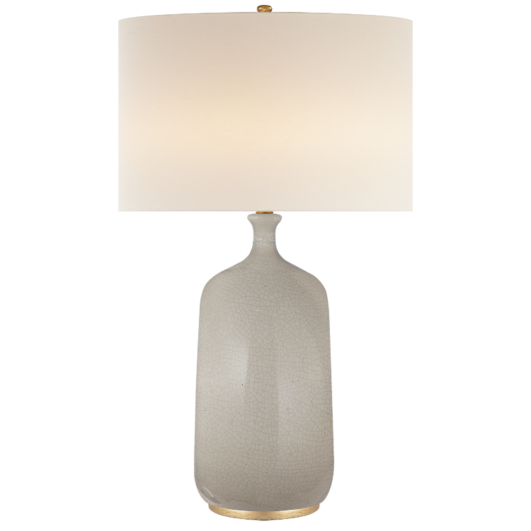 Picture of Culloden Table Lamp in Bone Craquelure with Linen Shade