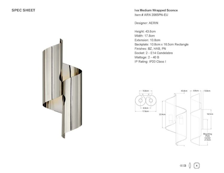 Picture of Iva Medium Wrapped Sconce in Polished Nickel