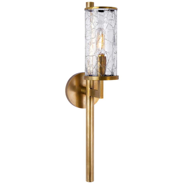Picture of Liaison Single Sconce in Antique-Burnished Brass with Crackle Glass