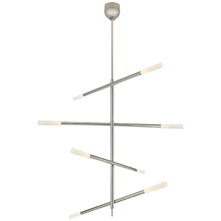Picture of Rousseau Large Articulating Chandelier in Polished Nickel with Etched Crystal 
