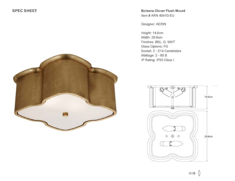 Picture of Bolsena Clover Flush Mount in Gild