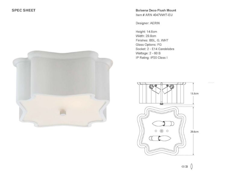 Picture of Bolsena Deco Flush Mount in White