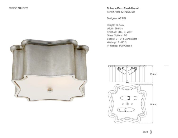 Picture of Bolsena Deco Flush Mount in Burnished Silver Leaf