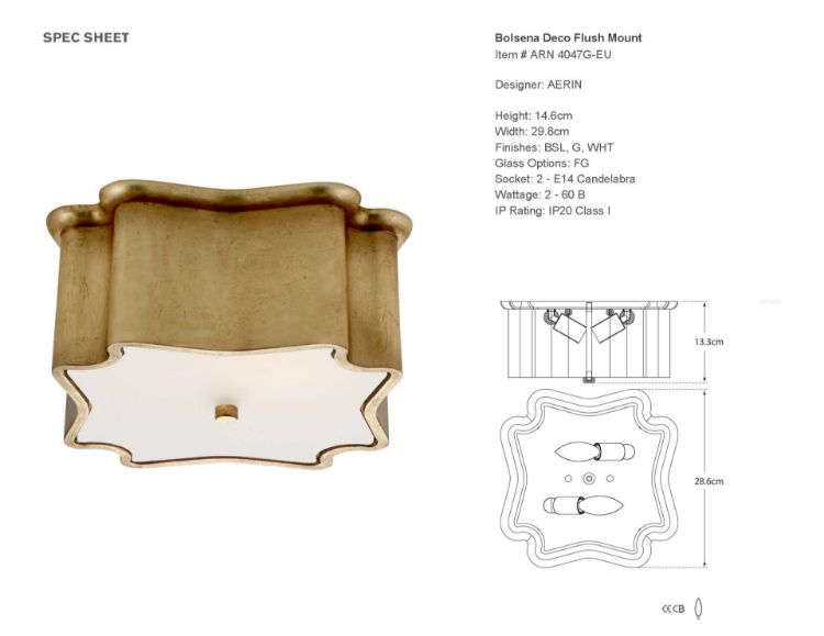 Picture of Bolsena Deco Flush Mount in Gild