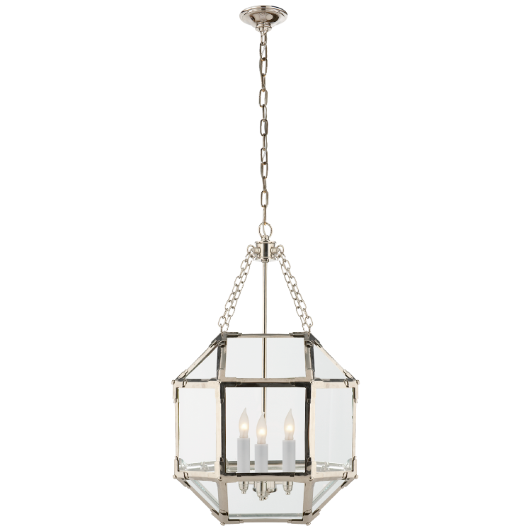 Picture of Small Morris Lantern in Polished Nickel with Clear Glass