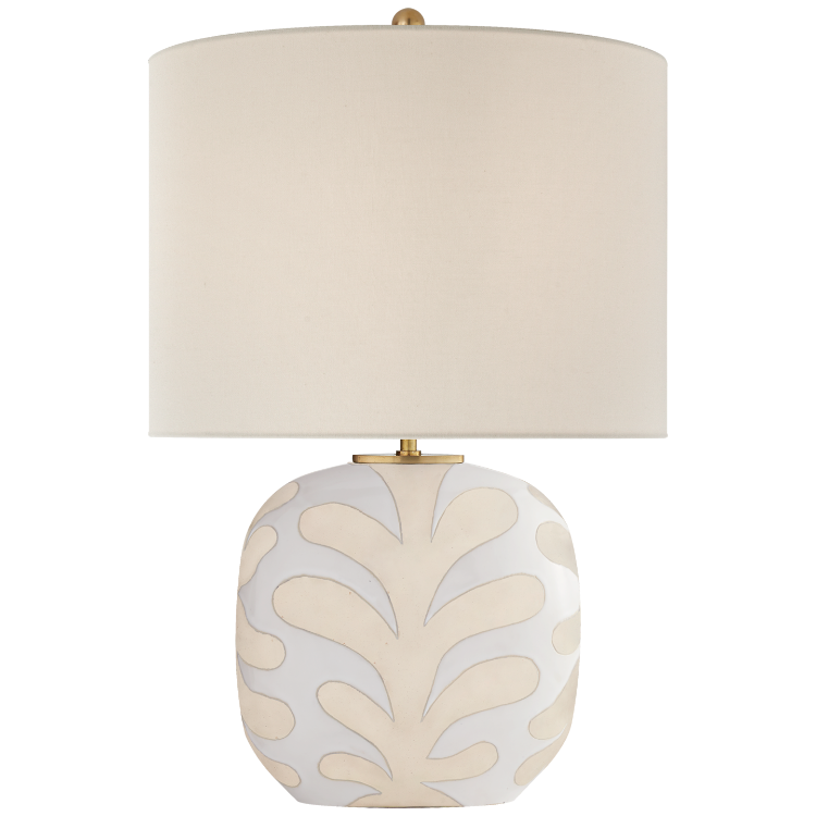 Picture of Parkwood Medium Table Lamp in Natural Bisque and New White with Linen Shade