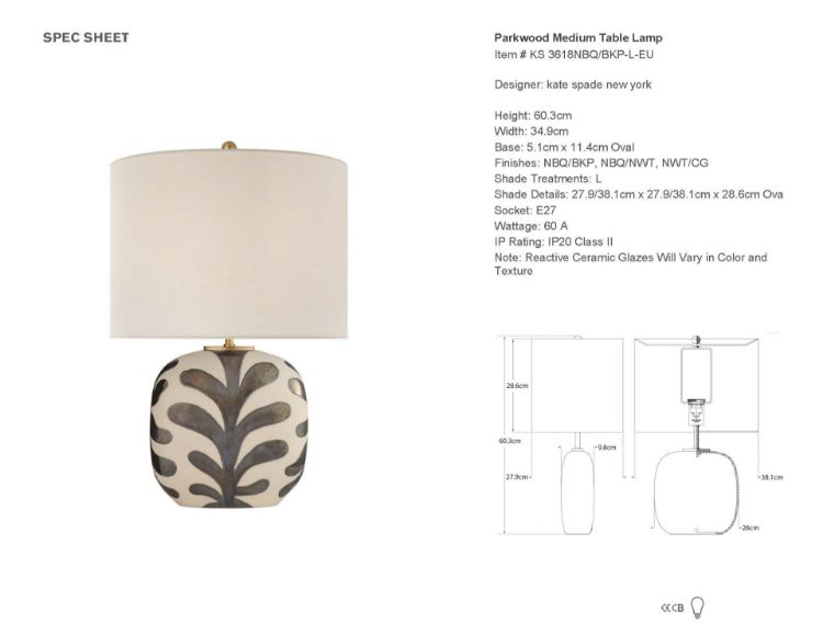 Picture of Parkwood Medium Table Lamp in Natural Bisque and Black Pearl with Linen Shade