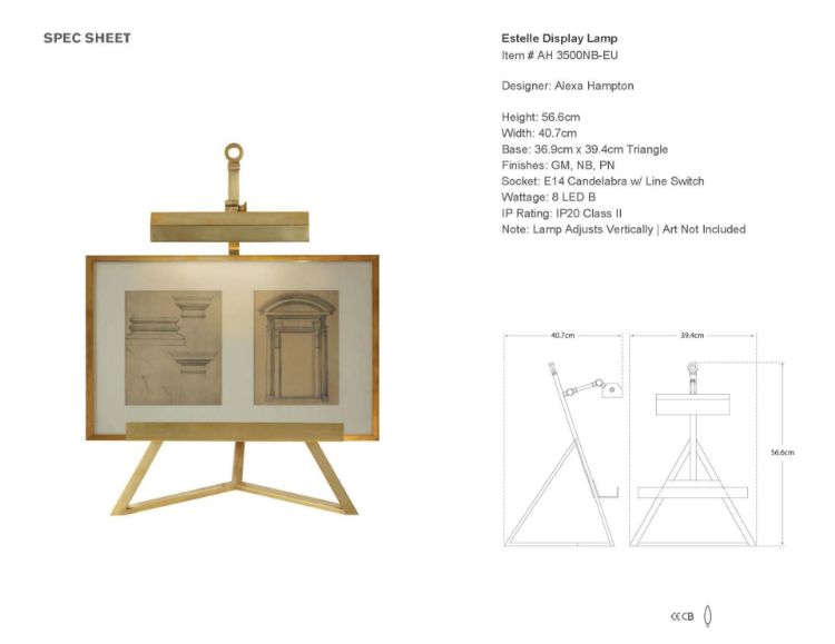 Picture of Estelle Display Lamp in Natural Brass