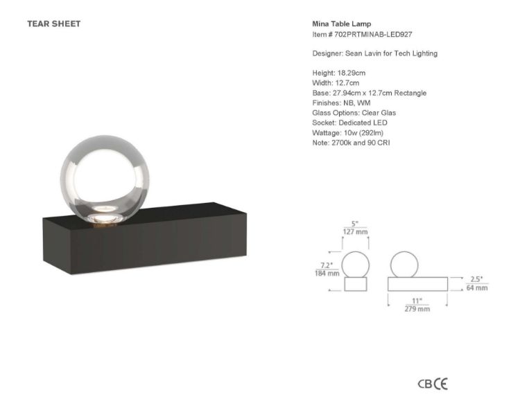 Picture of Mina Table Lamp in Nightshade Black