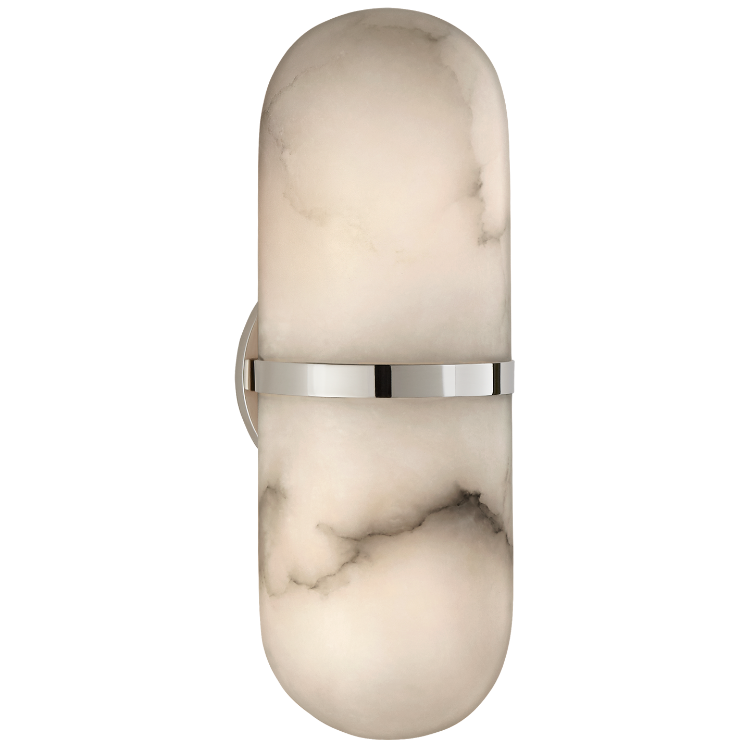 Picture of Melange Pill Form Sconce in Polished Nickel with Alabaster