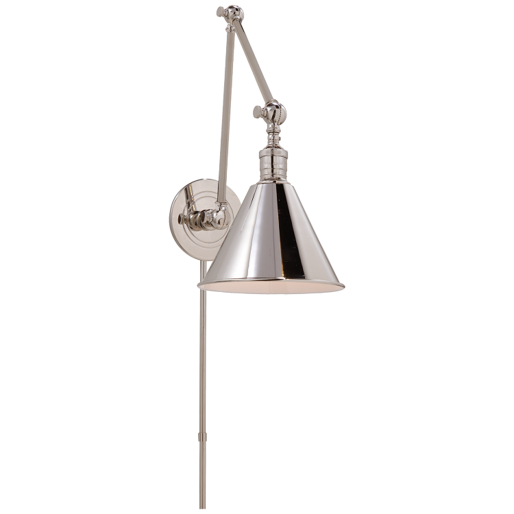 Picture of Double Boston Functional Library Light in Polished Nickel