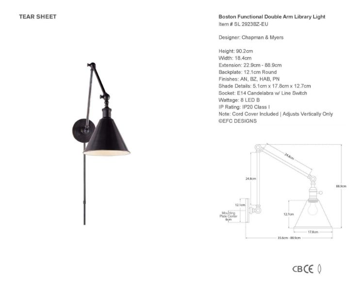 Picture of Double Boston Functional Library Light in Bronze